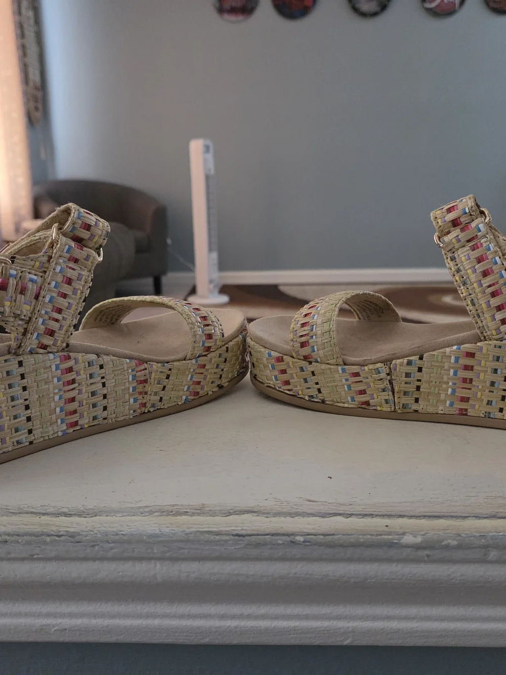Anne Klein Woven Multi-Color Platform Sandals - Women's